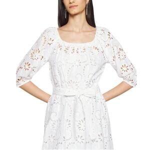 Hugo Boss Eyelet Lace Belted Midi Dress